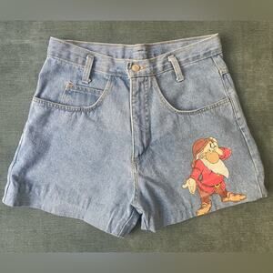 Disney Grumpy Graphic Jean Shorts Size 30, VGUC, Snow White, Vintage 90s